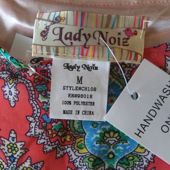 Lady Noiz | Coral Lattice Print Tunic | M | New - Picture 8 of 13